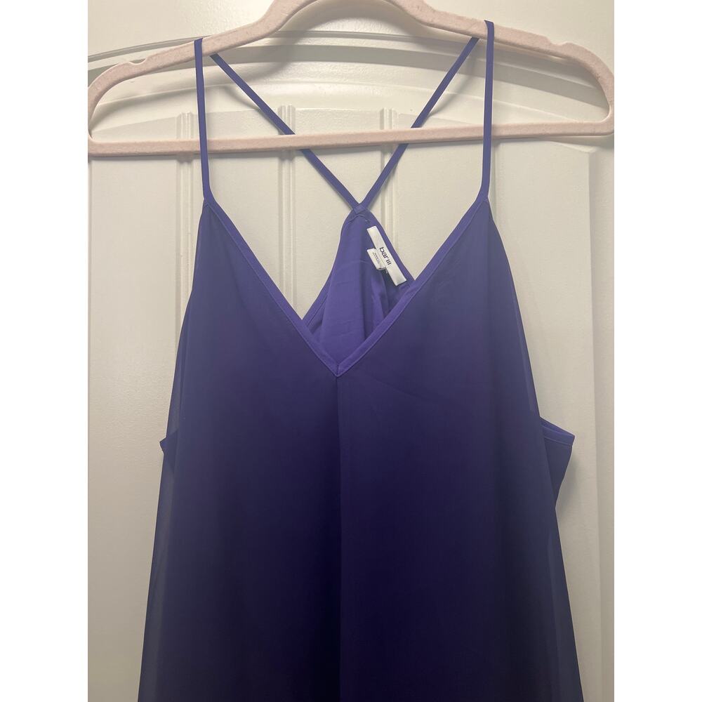 Bar III Women Boho Whimsical Handkerchief-Hem Midi Trapeze Dress Size XL Purple - Picture 4 of 6